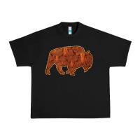 Black Bison Silhouette Red Skull Urban Heavy Tee - Bettercallsaul