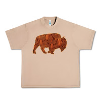 Burro Bison Silhouette Red Skull Urban Heavy Tee - Bettercallsaul