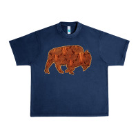Navy Bison Silhouette Red Skull Urban Heavy Tee - Bettercallsaul
