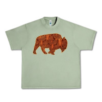 Oil Green Bison Silhouette Red Skull Urban Heavy Tee - Bettercallsaul