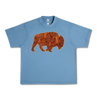 Pebble Blue Bison Silhouette Red Skull Urban Heavy Tee - Bettercallsaul