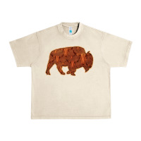 Sandshell Bison Silhouette Red Skull Urban Heavy Tee - Bettercallsaul