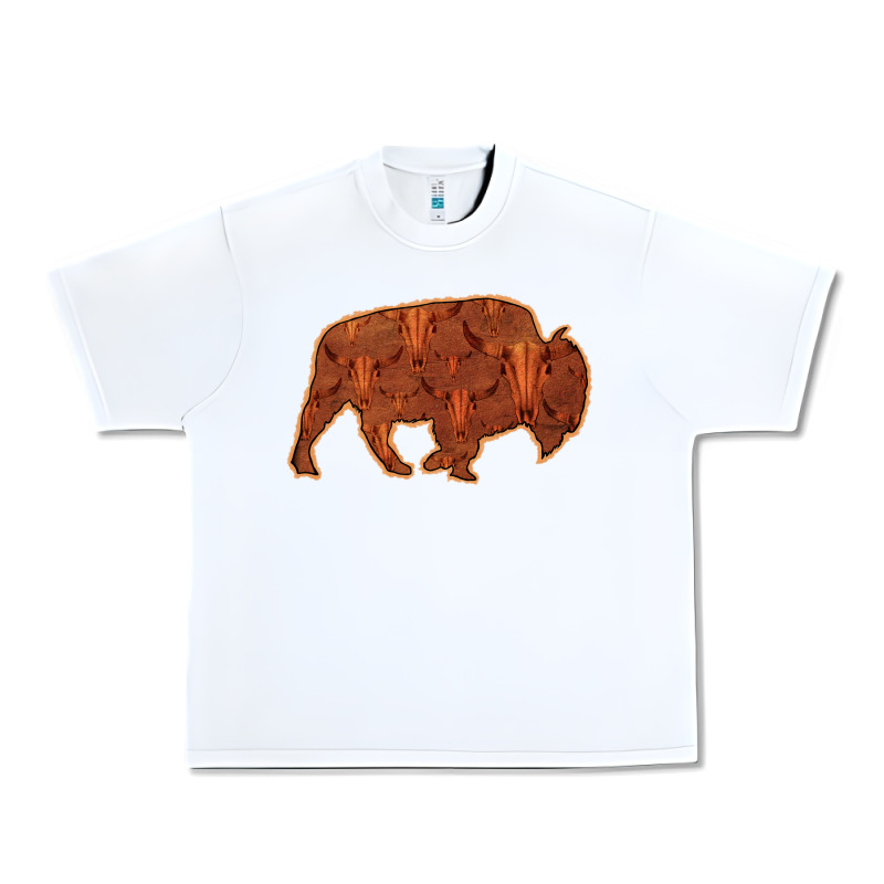 Bison Silhouette Red Skull Urban Heavy Tee by Bettercallsaul | Teevron