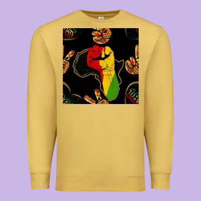 African Freedom Seamless Pattern Premium Sweatshirt Designed By Bundleandbundleshop