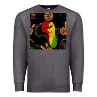 Charcoal Heather African Freedom Seamless Pattern Premium Sweatshirt - BundleAndBundleShop