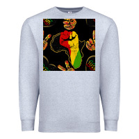 Heather Grey African Freedom Seamless Pattern Premium Sweatshirt - BundleAndBundleShop
