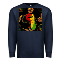 Navy African Freedom Seamless Pattern Premium Sweatshirt - BundleAndBundleShop
