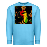 Ocean Blue African Freedom Seamless Pattern Premium Sweatshirt - BundleAndBundleShop