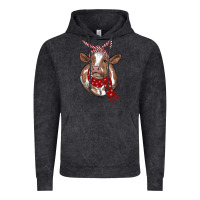 Vintage Black Christmas Heifer With Scarf Vintage Hoodie - RanaPortraitStore