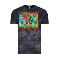 Cloud Black summer pineapple Vintage Tee - BarkalooDesign