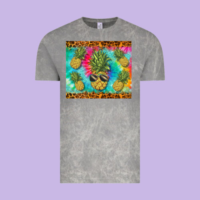 Summer Pineapple Vintage Tee Designed By Barkaloodesign