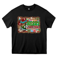 Black merry christmas western boots Heavy Core Tee - AdoDesignShop