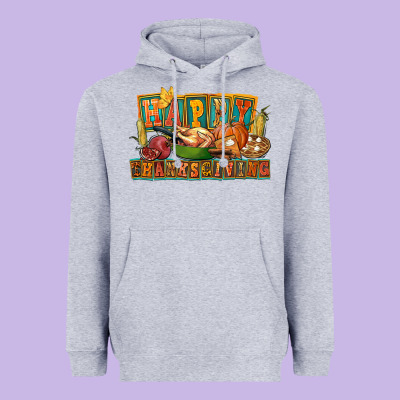 Happy Thanksgiving Heavyweight Hoodie Designed By Fadigitalartstudio