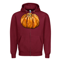 Burgundy Pumpkin Zipper Hoodie - FaDigitalArtStudio