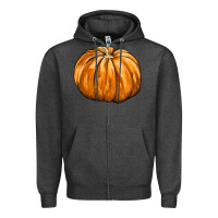Charcoal Heather Pumpkin Zipper Hoodie - FaDigitalArtStudio