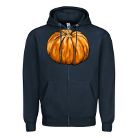Navy Pumpkin Zipper Hoodie - FaDigitalArtStudio