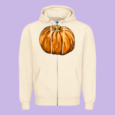Pumpkin Zipper Hoodie Designed By Fadigitalartstudio