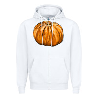 White Pumpkin Zipper Hoodie - FaDigitalArtStudio