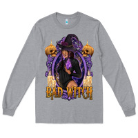 Heather Grey Bad Witch Black Woman Long Sleeve Tee - texasbilliewilder