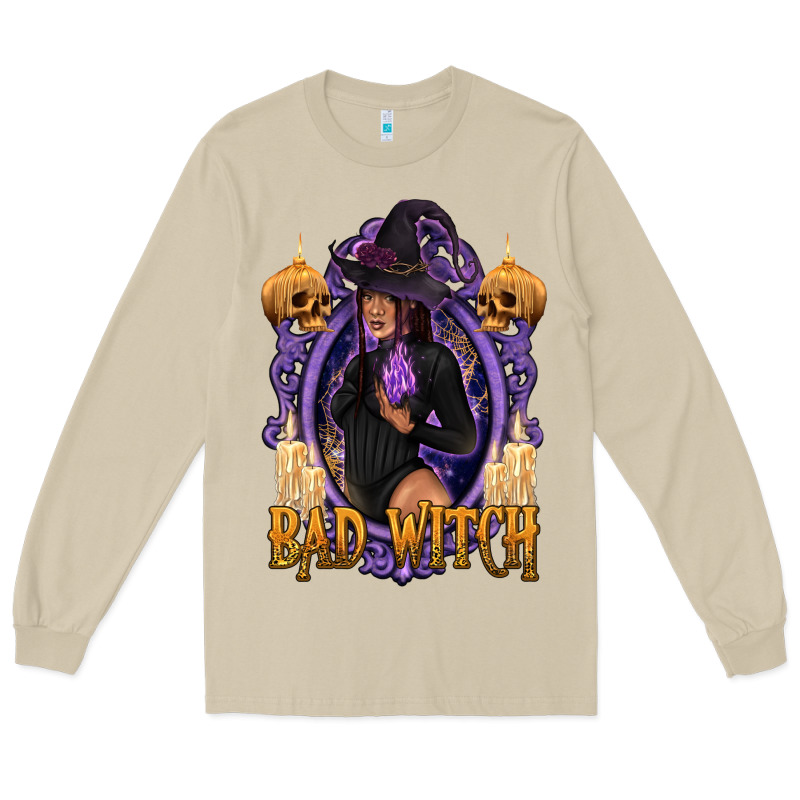 Bad Witch Black Woman Long Sleeve Tee by texasbilliewilder | Teevron
