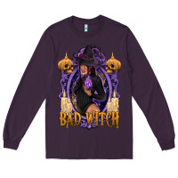 Plum Bad Witch Black Woman Long Sleeve Tee - texasbilliewilder