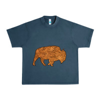 Midnight Navy Western Vintage Bison Silhouette Urban Heavy Tee - Bettercallsaul