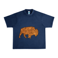 Navy Western Vintage Bison Silhouette Urban Heavy Tee - Bettercallsaul