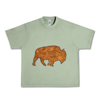 Oil Green Western Vintage Bison Silhouette Urban Heavy Tee - Bettercallsaul