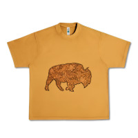 Peanut Butter Western Vintage Bison Silhouette Urban Heavy Tee - Bettercallsaul