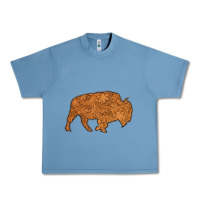 Pebble Blue Western Vintage Bison Silhouette Urban Heavy Tee - Bettercallsaul