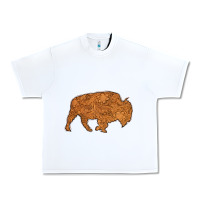 White Western Vintage Bison Silhouette Urban Heavy Tee - Bettercallsaul