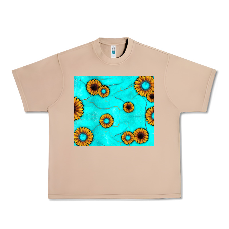 Turquoise Gemstone Sunflower Urban Heavy Tee by JahusDesignShop | Teevron
