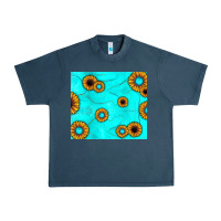 Midnight Navy turquoise gemstone sunflower Urban Heavy Tee - JahusDesignShop
