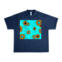 Navy turquoise gemstone sunflower Urban Heavy Tee - JahusDesignShop