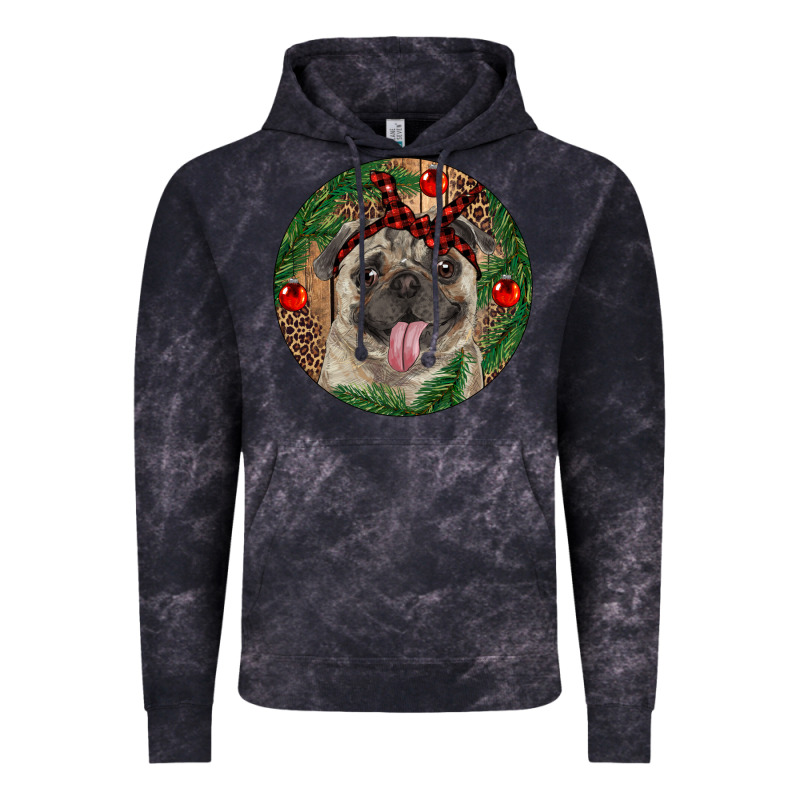 Christmas Pug With Leopard Vintage Hoodie by RanaPortraitStore | Teevron