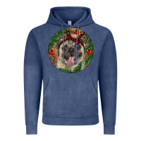 Vintage Denim Christmas Pug With Leopard Vintage Hoodie - RanaPortraitStore