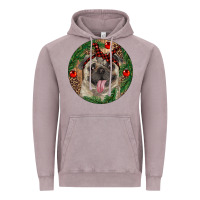 Vintage Zinc Christmas Pug With Leopard Vintage Hoodie - RanaPortraitStore