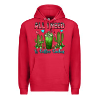 Cardinal All I Need Is Coffee Cactus Frappe Premium Hoodie - FaDigitalArtStudio