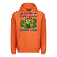 All I Need Is Coffee Cactus Frappe Premium Hoodie | Teevron