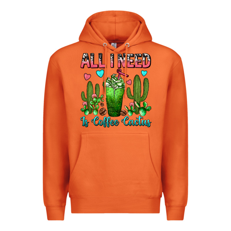 All I Need Is Coffee Cactus Frappe Premium Hoodie by FaDigitalArtStudio | Teevron