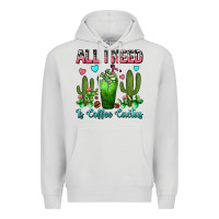 Dove Grey All I Need Is Coffee Cactus Frappe Premium Hoodie - FaDigitalArtStudio