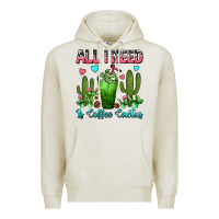 Oatmeal Heather All I Need Is Coffee Cactus Frappe Premium Hoodie - FaDigitalArtStudio