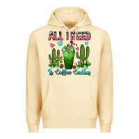 Pina Colada All I Need Is Coffee Cactus Frappe Premium Hoodie - FaDigitalArtStudio