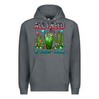 Rock All I Need Is Coffee Cactus Frappe Premium Hoodie - FaDigitalArtStudio