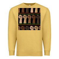 Antique Gold melanin rised fist seamless pattern Premium Sweatshirt - BundleAndBundleShop