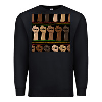 Black melanin rised fist seamless pattern Premium Sweatshirt - BundleAndBundleShop