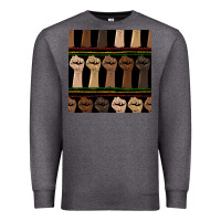 Charcoal Heather melanin rised fist seamless pattern Premium Sweatshirt - BundleAndBundleShop