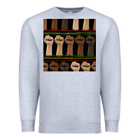 Heather Grey melanin rised fist seamless pattern Premium Sweatshirt - BundleAndBundleShop