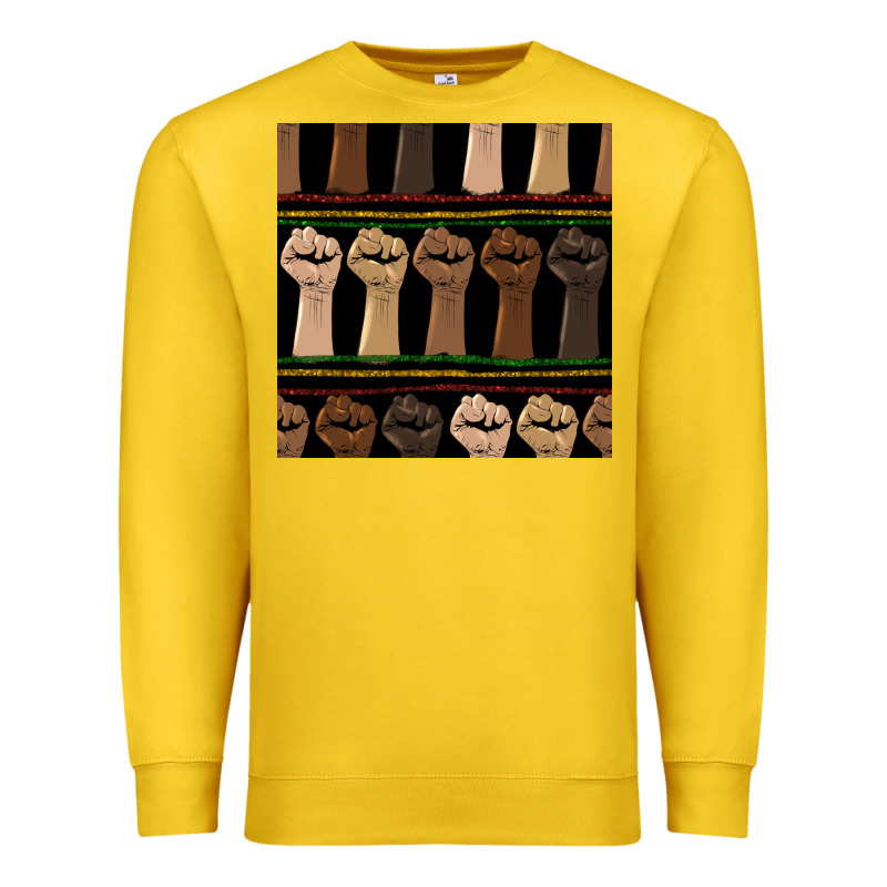 Melanin Rised Fist Seamless Pattern Premium Sweatshirt by BundleAndBundleShop | Teevron