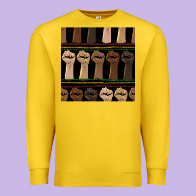 Melanin Rised Fist Seamless Pattern Premium Sweatshirt Designed By Bundleandbundleshop